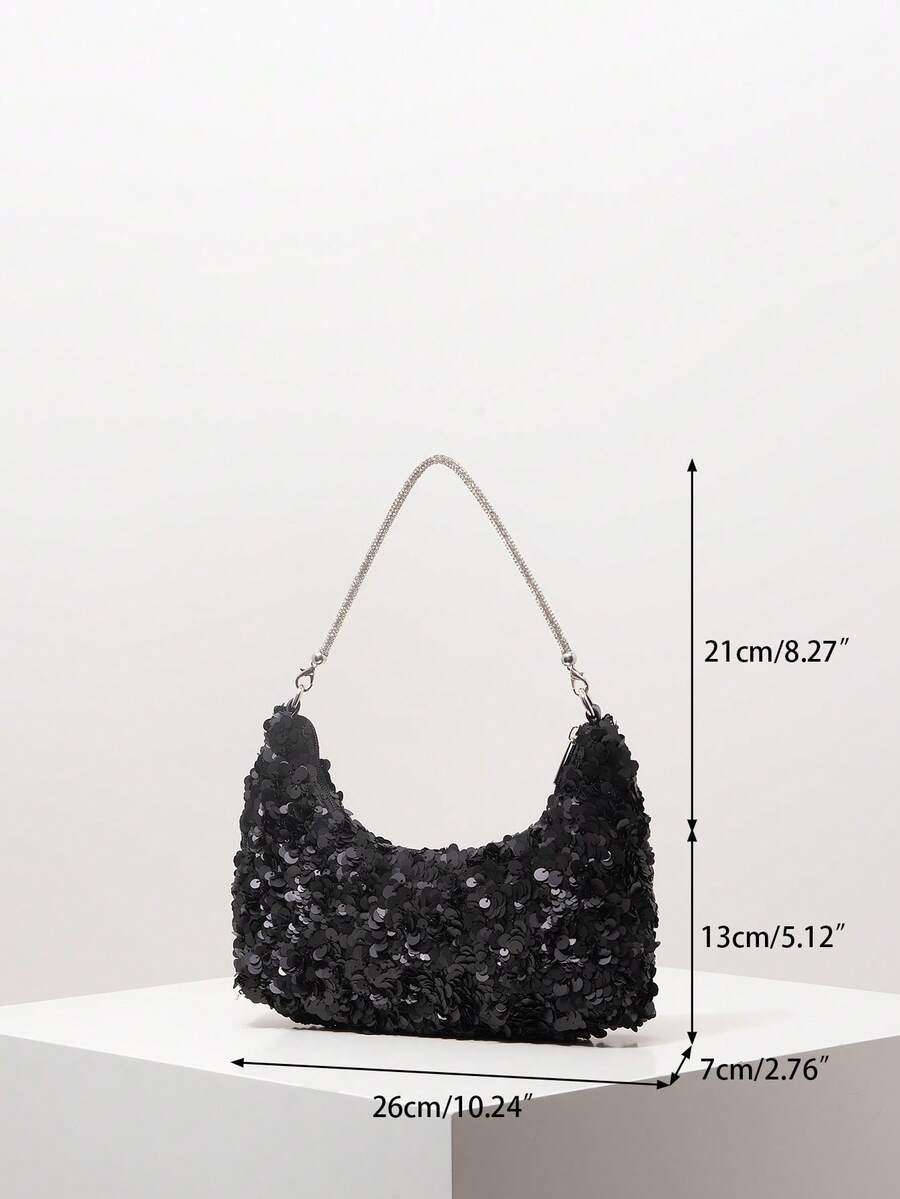 Random Pattern Shoulder Bag, Sequin Bag