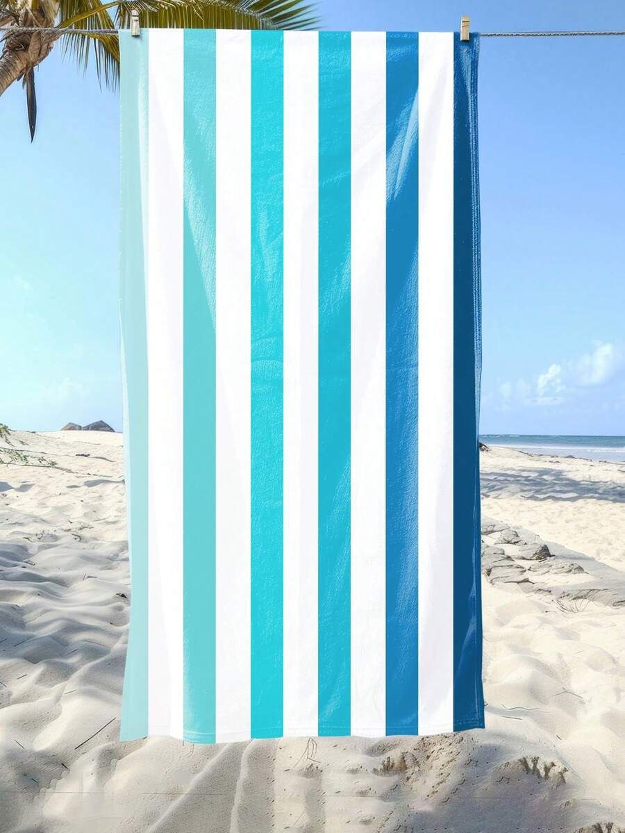 Blue Watercolor Beach Towel, Microfiber Beach Towel