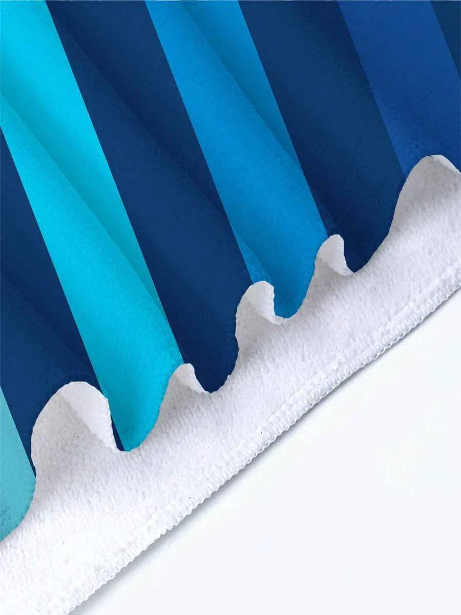 Blue Watercolor Beach Towel, Microfiber Beach Towel