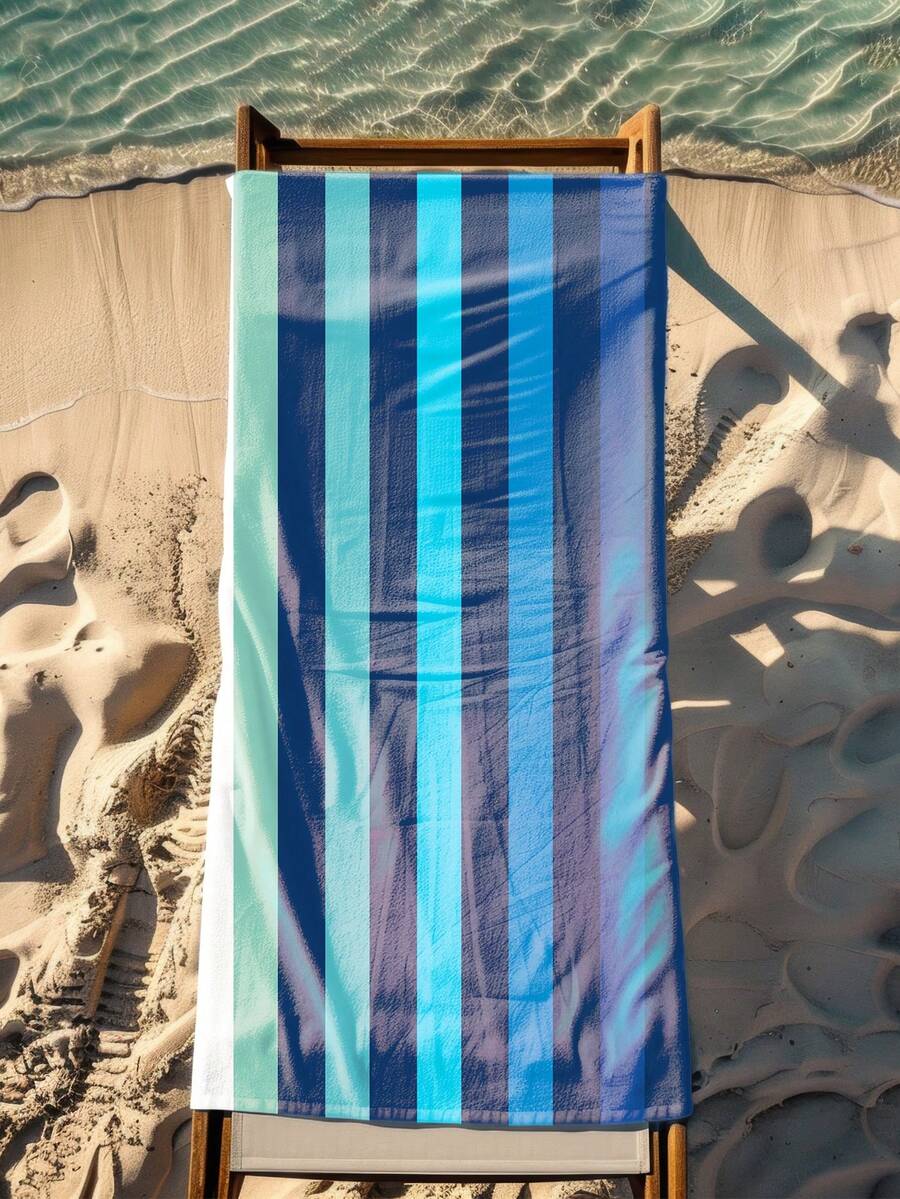 Blue Watercolor Beach Towel, Microfiber Beach Towel