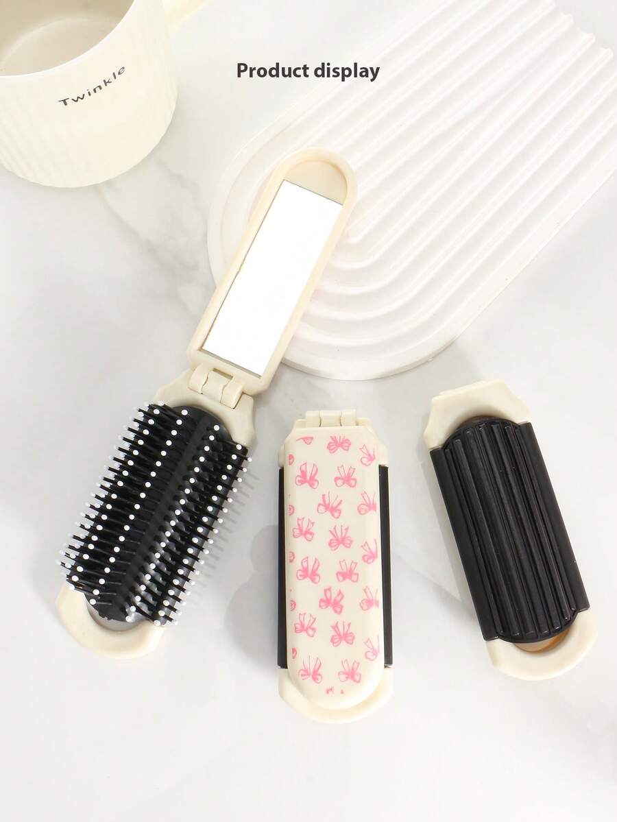 X Milania 1pc Foldable Comb - Cream Color