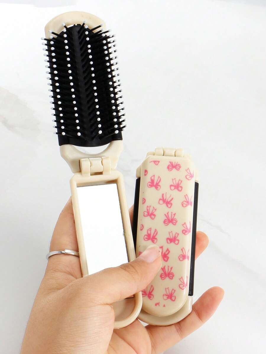 X Milania 1pc Foldable Comb - Cream Color