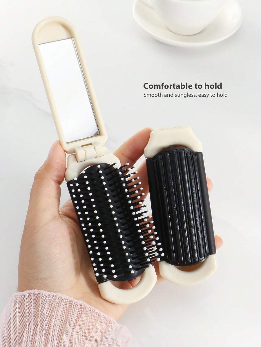 X Milania 1pc Foldable Comb - Cream Color