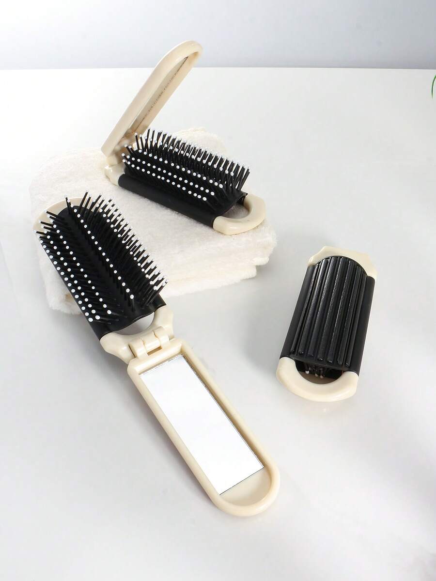 X Milania 1pc Foldable Comb - Cream Color