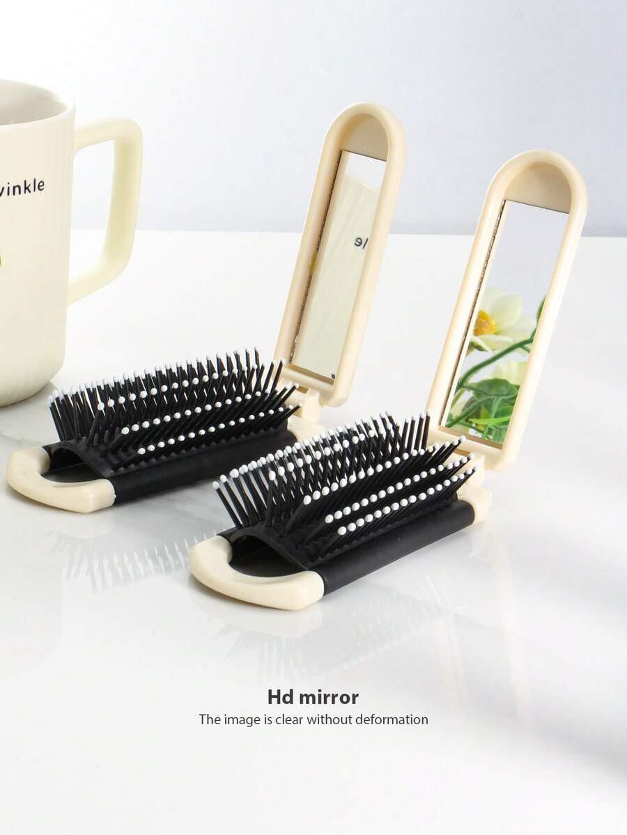 X Milania 1pc Foldable Comb - Cream Color