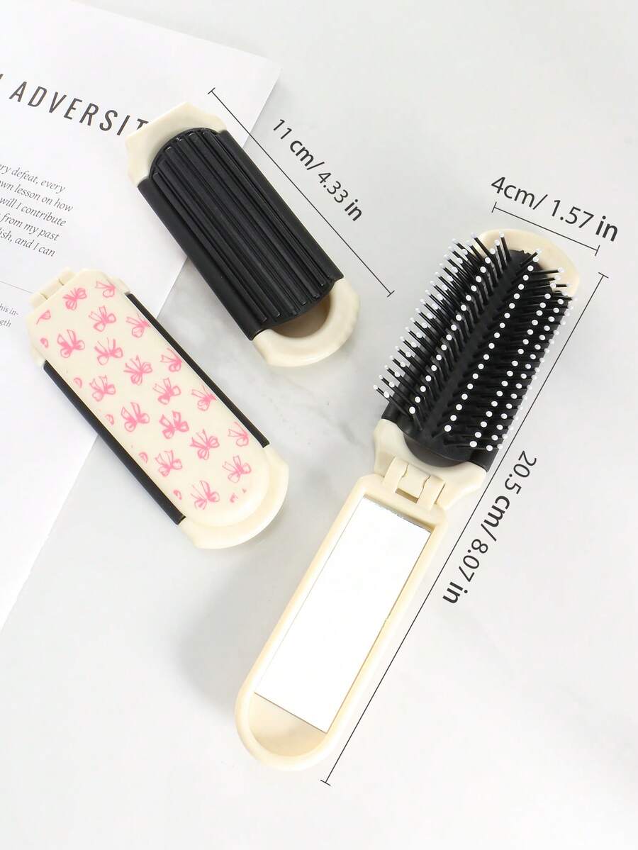 X Milania 1pc Foldable Comb - Cream Color