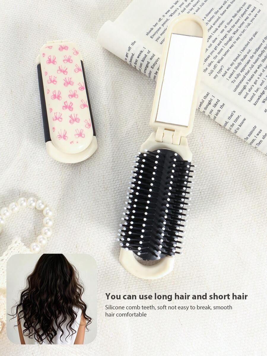 X Milania 1pc Foldable Comb - Cream Color