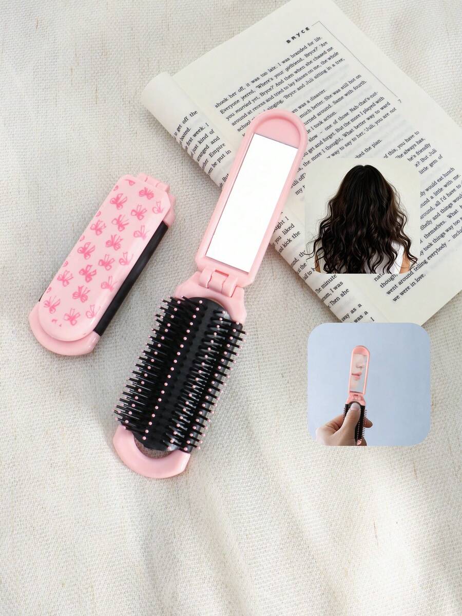 X Milania 1pc Foldable Comb - Cream Color