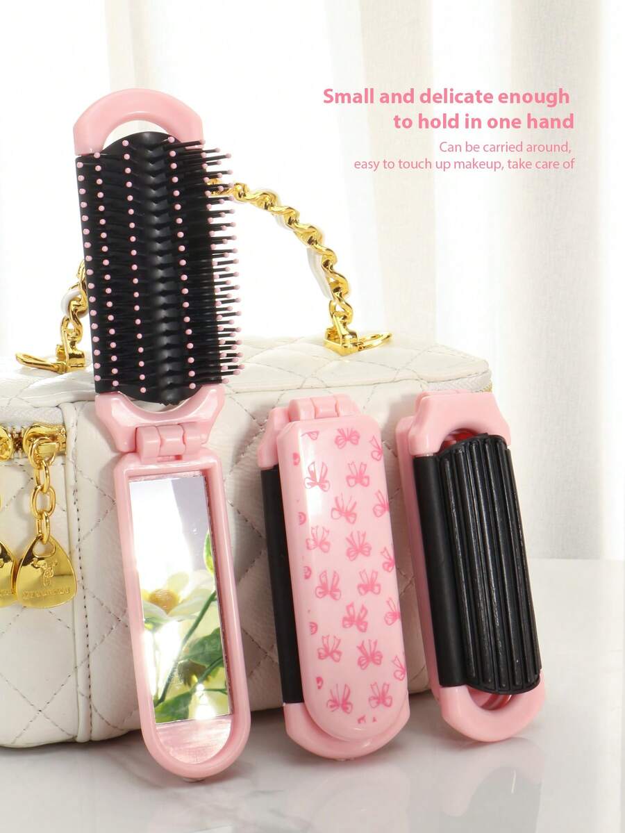 X Milania 1pc Foldable Comb - Cream Color