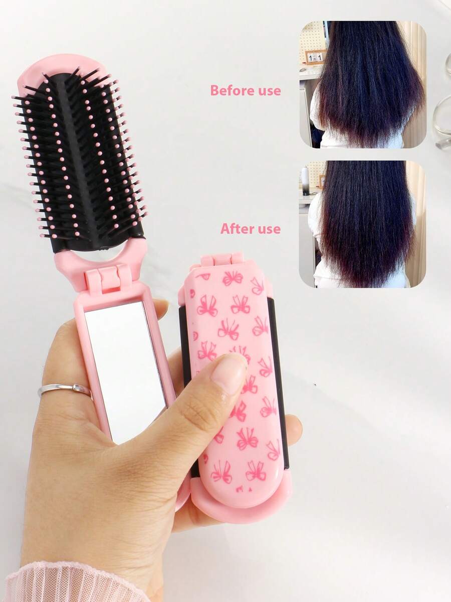 X Milania 1pc Foldable Comb - Cream Color