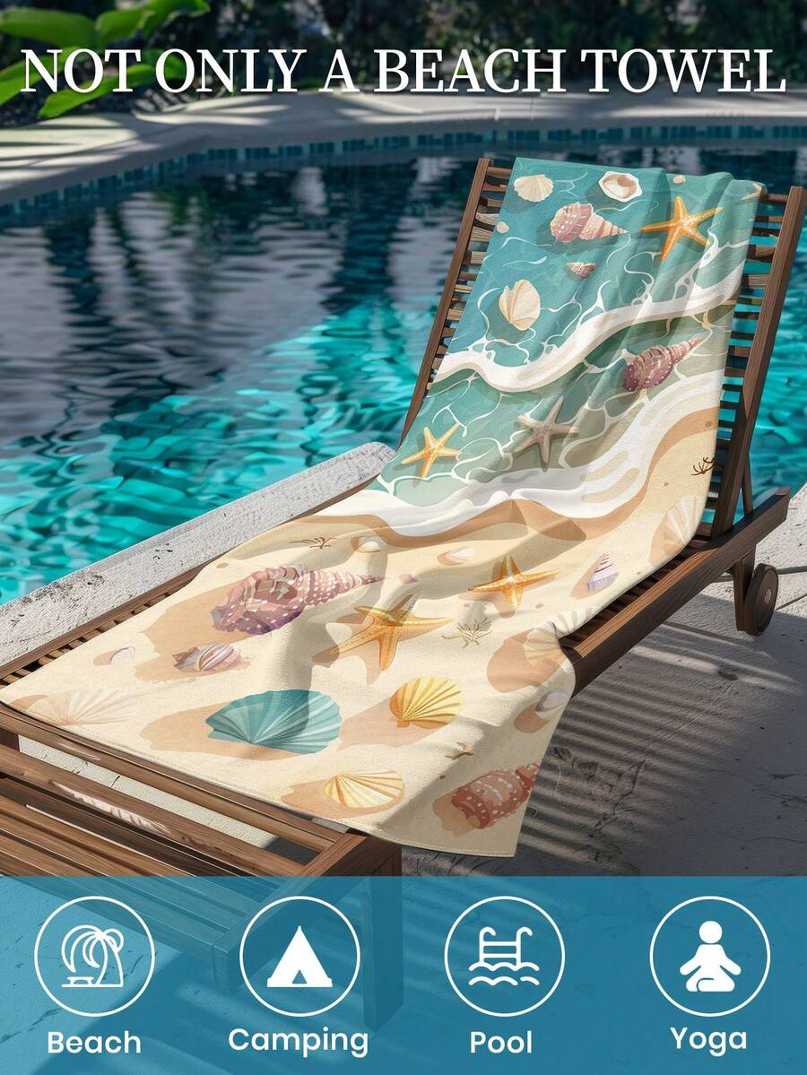 1pc Printed Beach Towel, Summer Fruit Pattern Swimwear