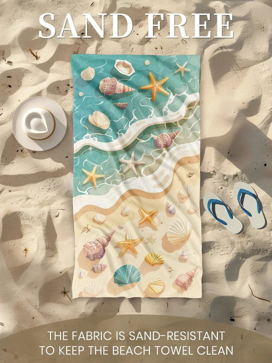 Printed Beach Towel, Flamingo Pattern Swimwear
