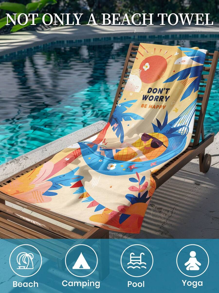 Printed Beach Towel, Flamingo Pattern Swimwear