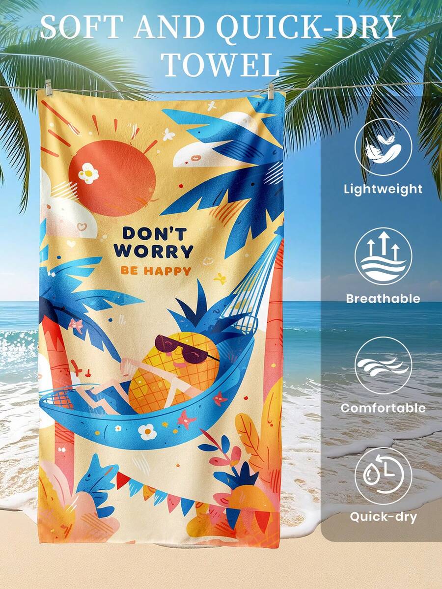 Printed Beach Towel, Flamingo Pattern Swimwear