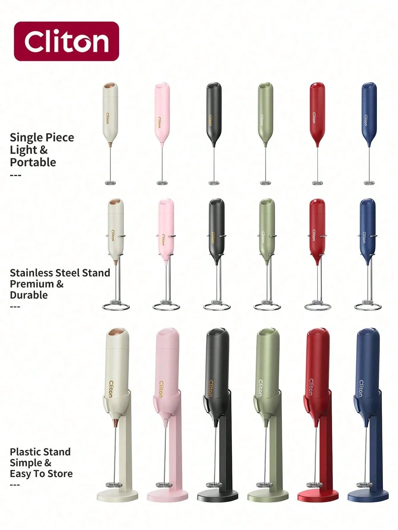 CLITON Battery-Powered Milk Frother