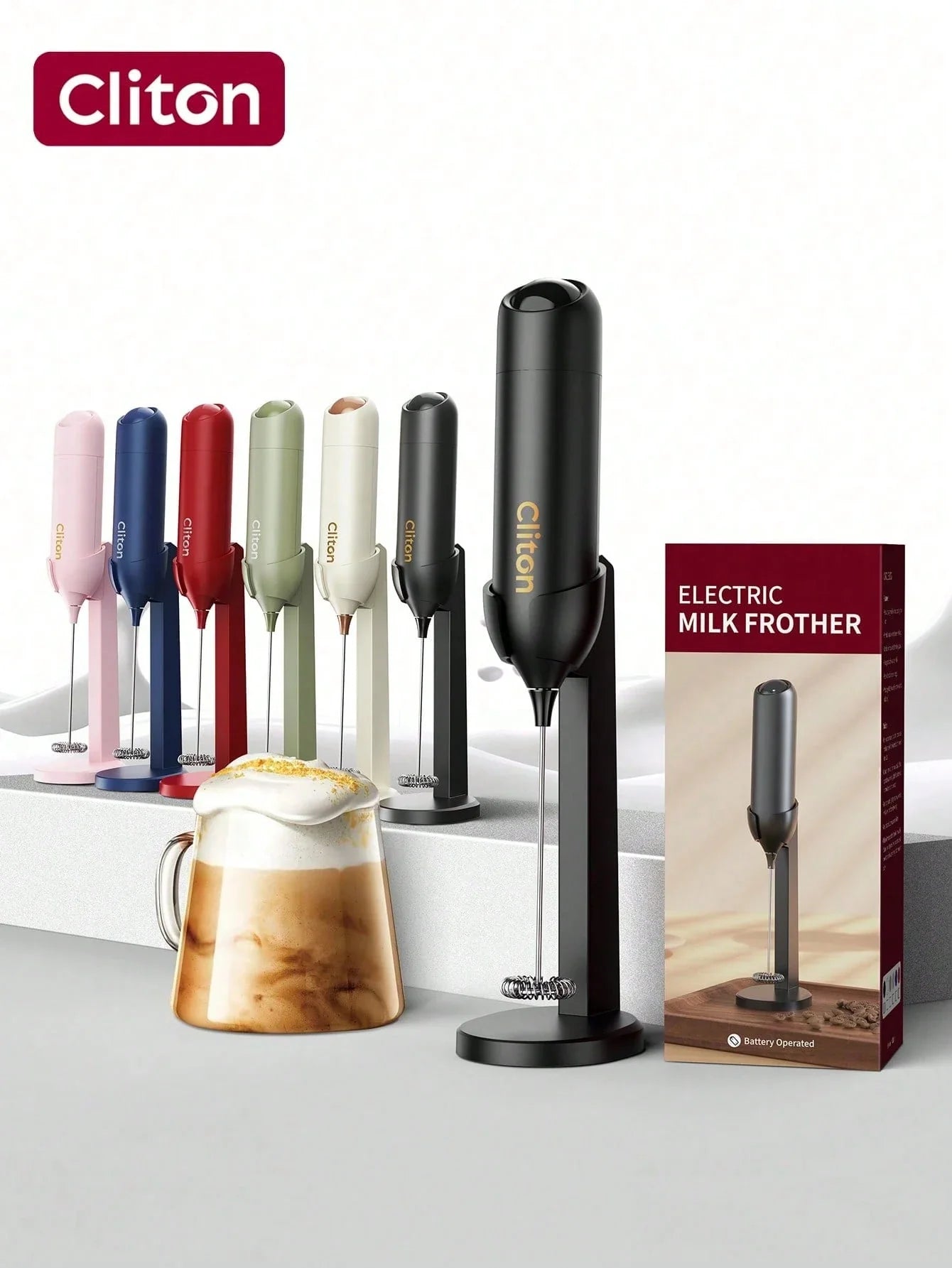 CLITON Battery-Powered Milk Frother