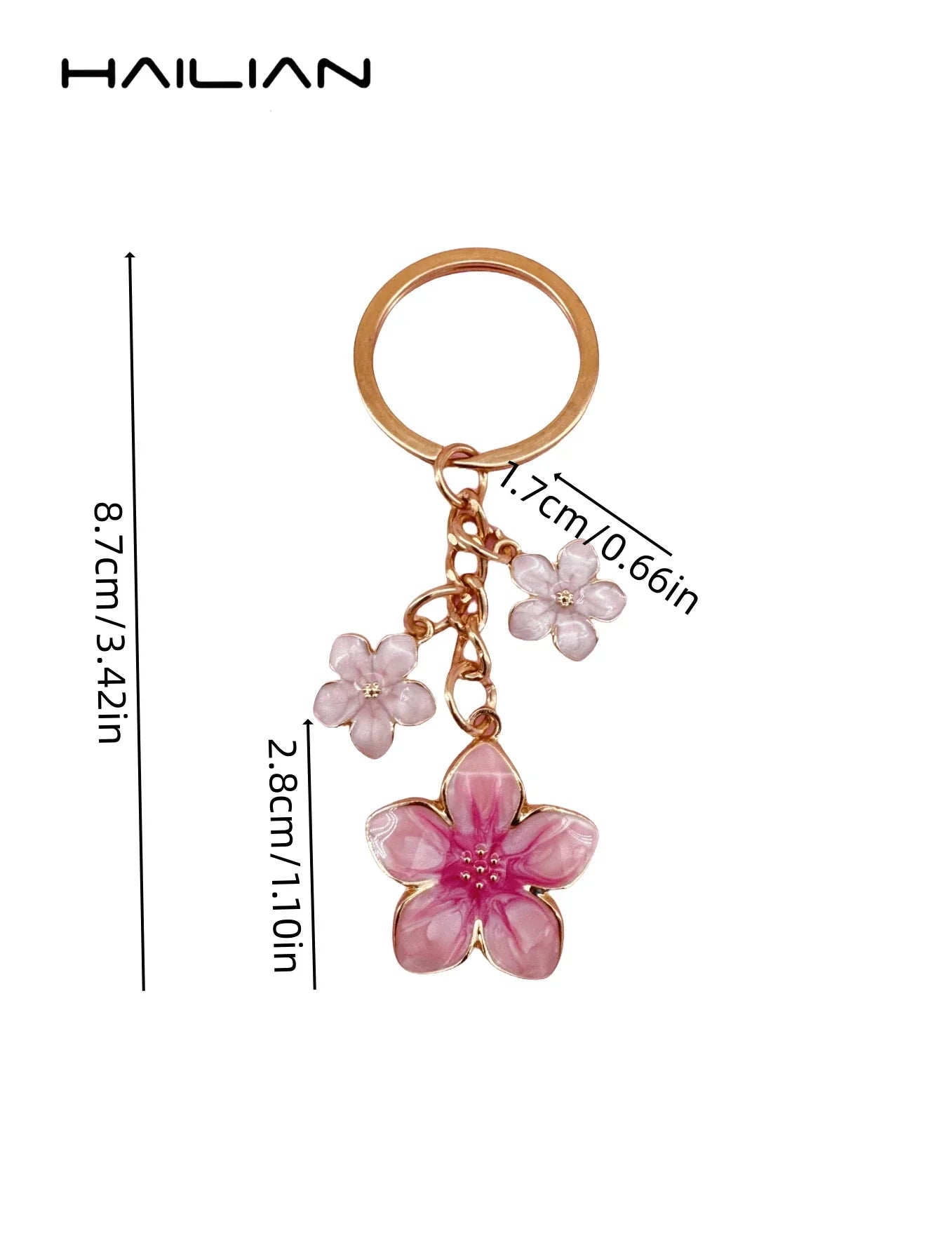 HAILIAN 1pc Sakura Shaped Keychain