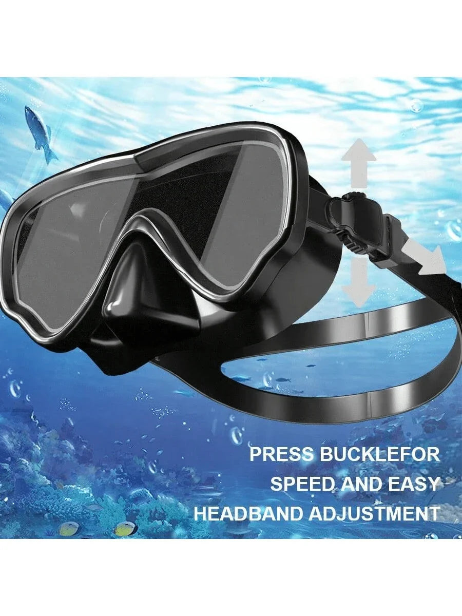 Adult Scuba Diving Mask, Tempered Glass One-Piece Mask