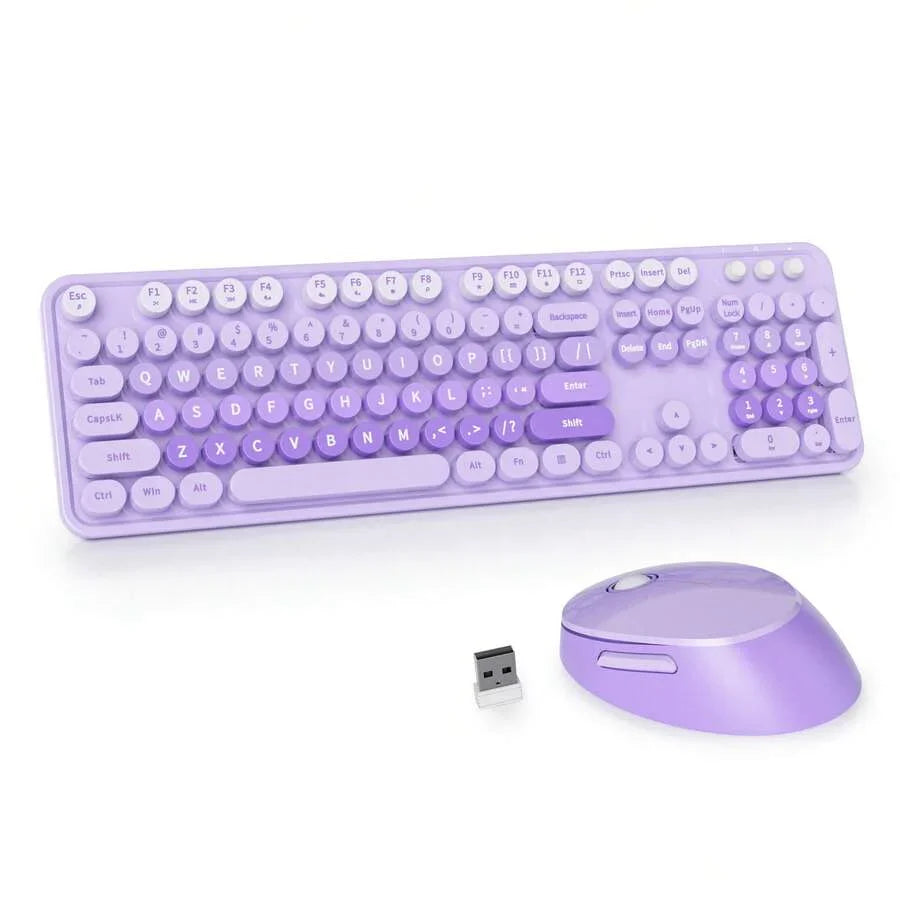Wireless Keyboard And Mouse Set, Cute Keyboard And Mouse Combo