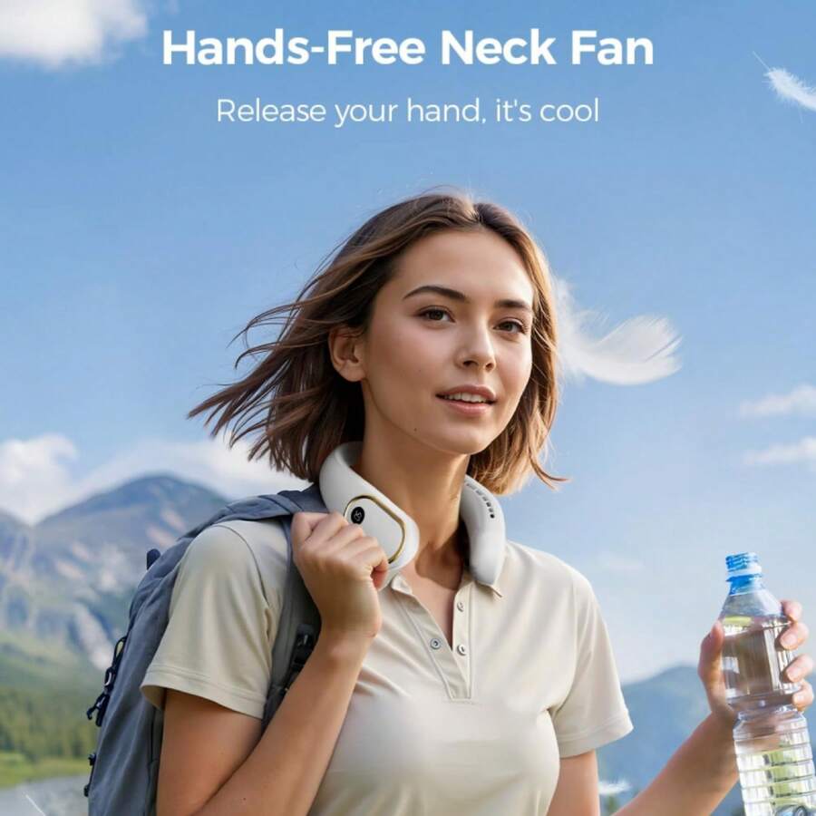 Hands-Free Bladeless Neck Fan Portable Rechargeable, 360° Cooling Neck Fan