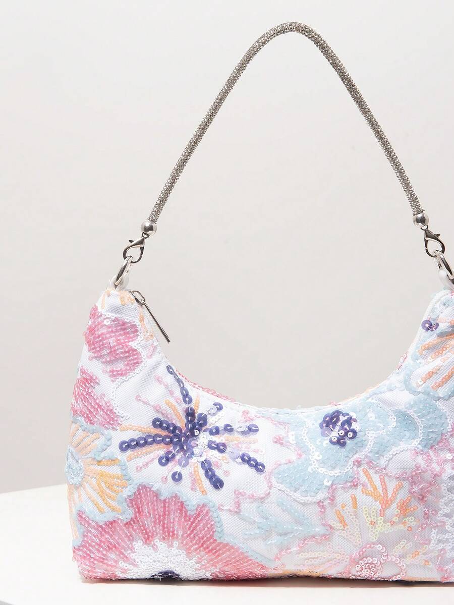 Random Pattern Shoulder Bag, Sequin Bag