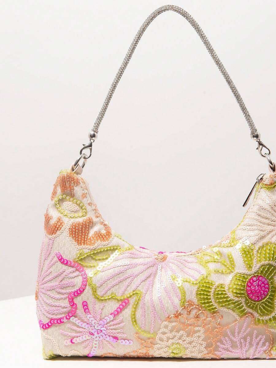 Random Pattern Shoulder Bag, Sequin Bag