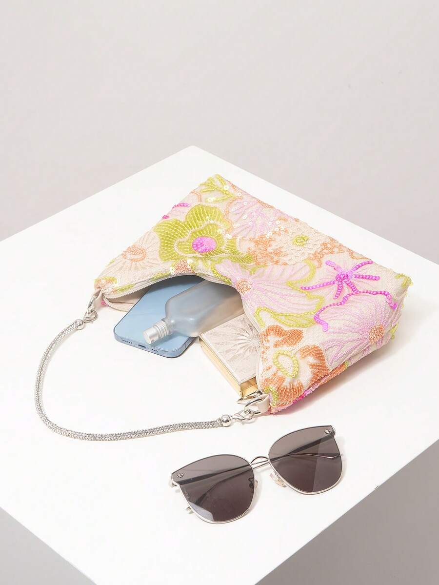 Random Pattern Shoulder Bag, Sequin Bag