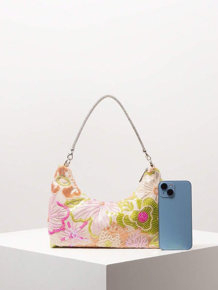 Random Pattern Shoulder Bag, Sequin Bag