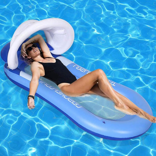 Adult Pool Floating Bed, Inflatable Pool Floating Bed With Headrest