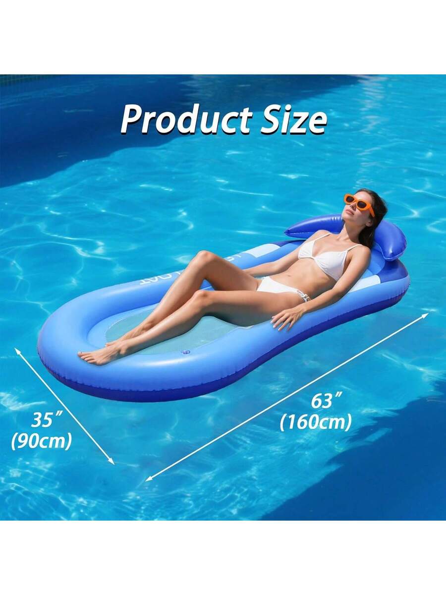 Adult Pool Floating Bed, Inflatable Pool Floating Bed With Headrest