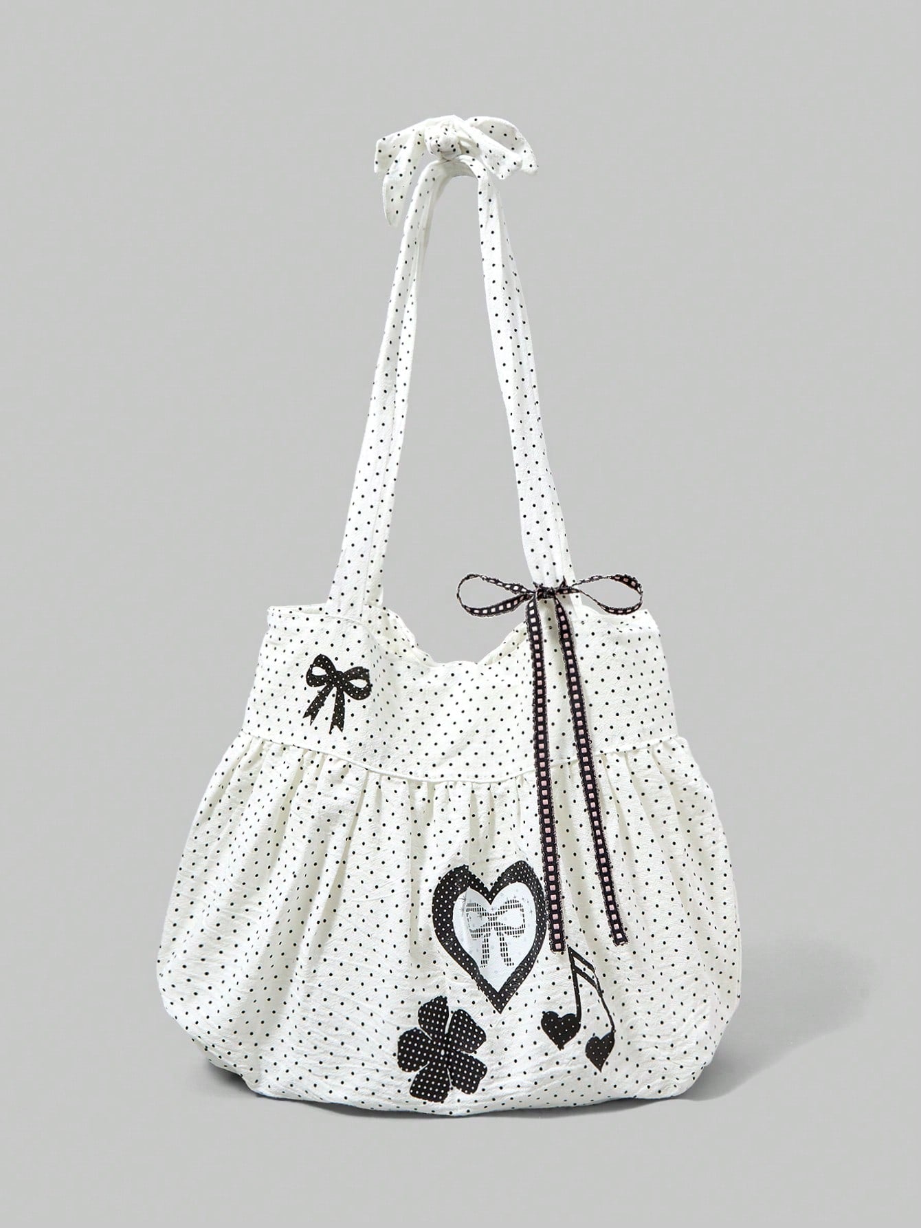ROMWE Anime Black Heart Shoulder Bag