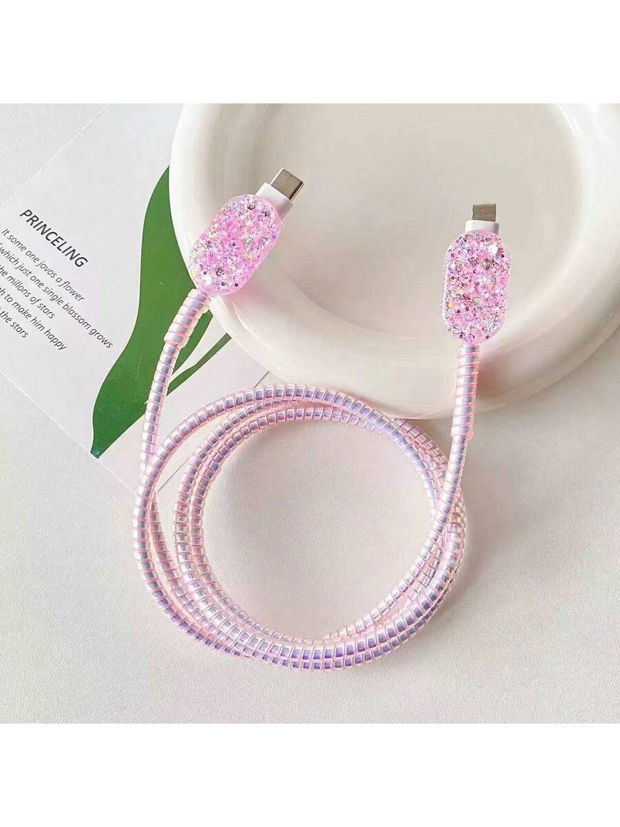 5pcs Glitter TPU Phone Charger Protective Covers