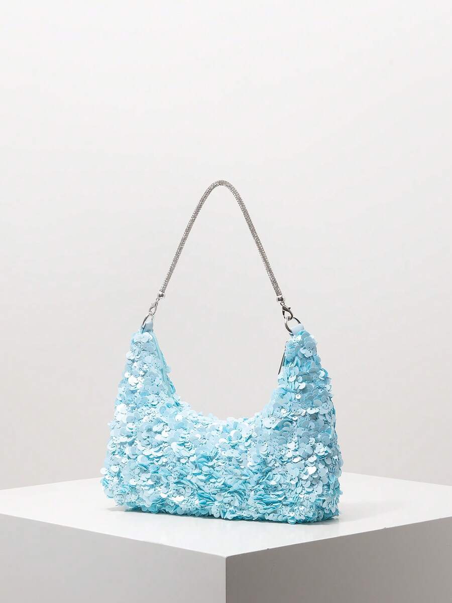 Random Pattern Shoulder Bag, Sequin Bag