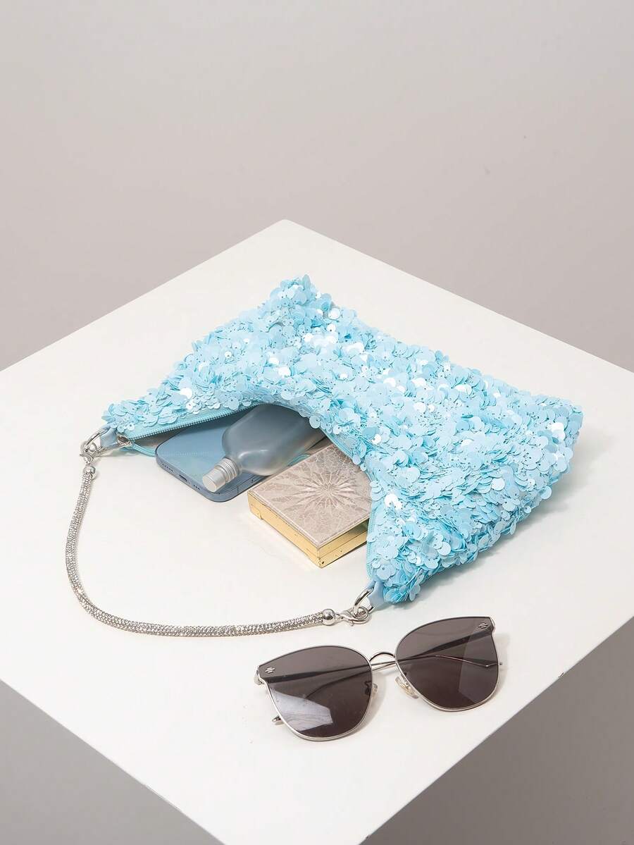 Random Pattern Shoulder Bag, Sequin Bag