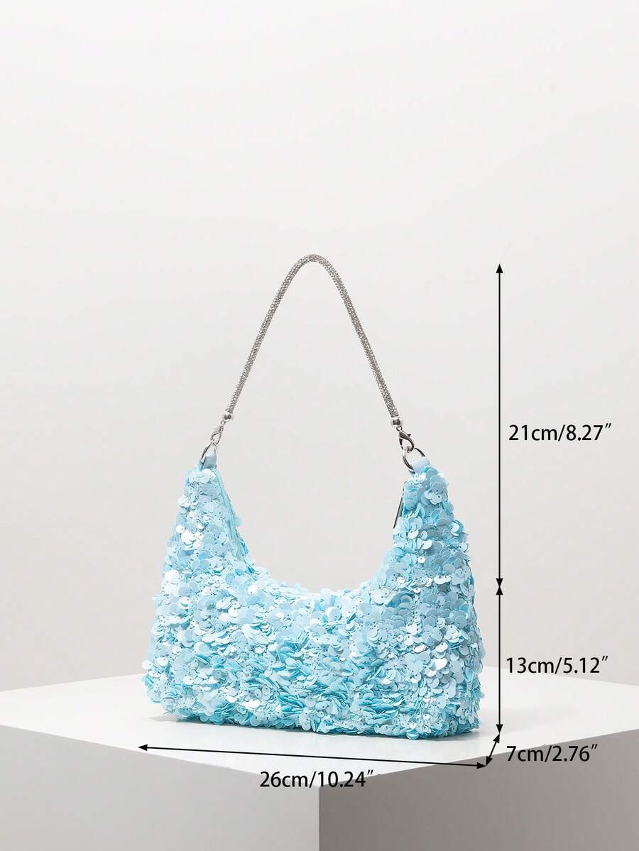 Random Pattern Shoulder Bag, Sequin Bag