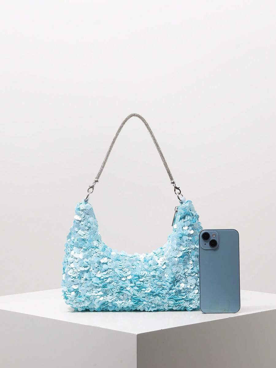 Random Pattern Shoulder Bag, Sequin Bag