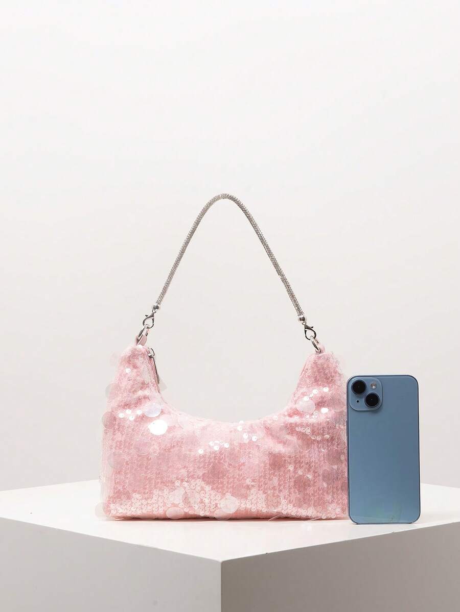 Random Pattern Shoulder Bag, Sequin Bag