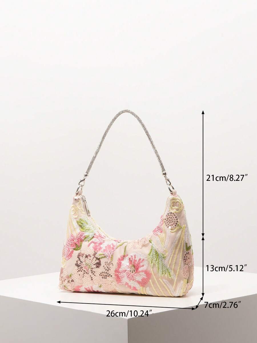 Random Pattern Shoulder Bag, Sequin Bag