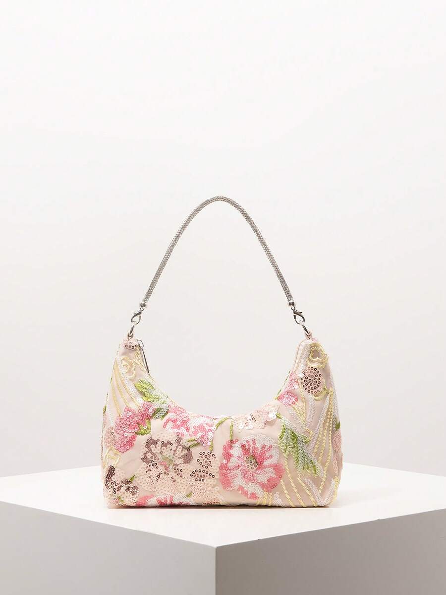 Random Pattern Shoulder Bag, Sequin Bag