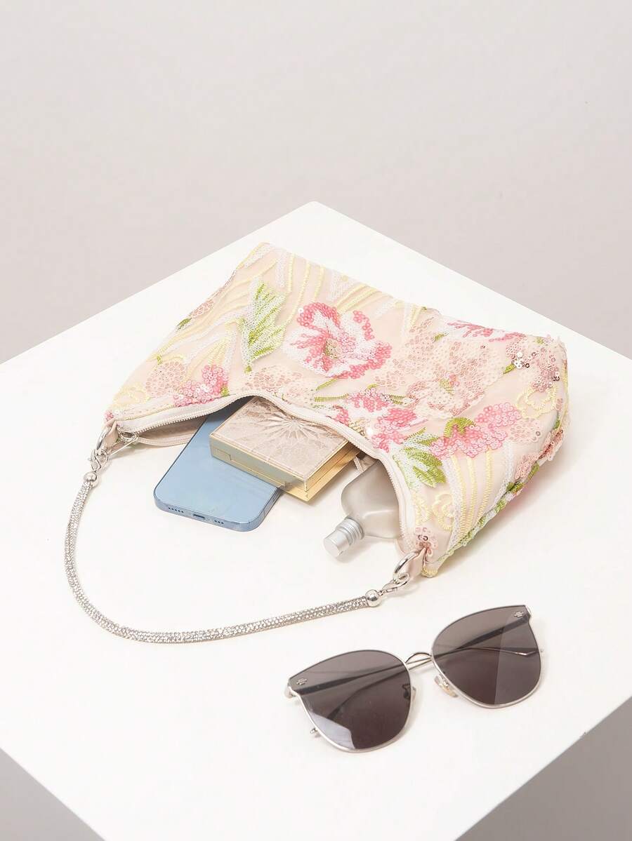 Random Pattern Shoulder Bag, Sequin Bag