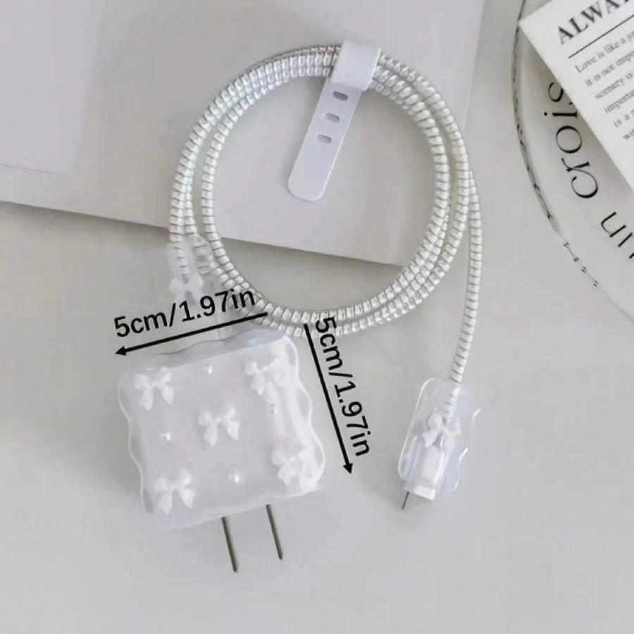 Pearl Design Charger Set, Includes Charging Cable Protector