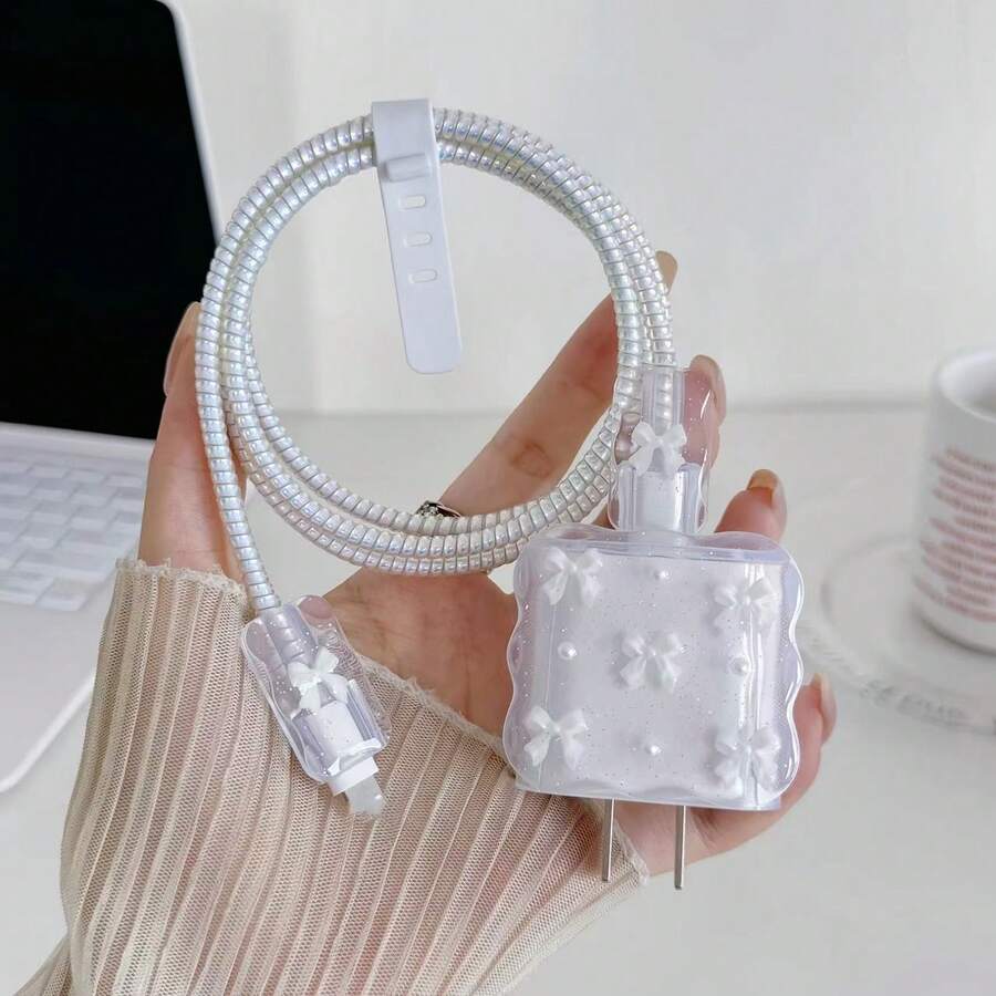 Pearl Design Charger Set, Includes Charging Cable Protector