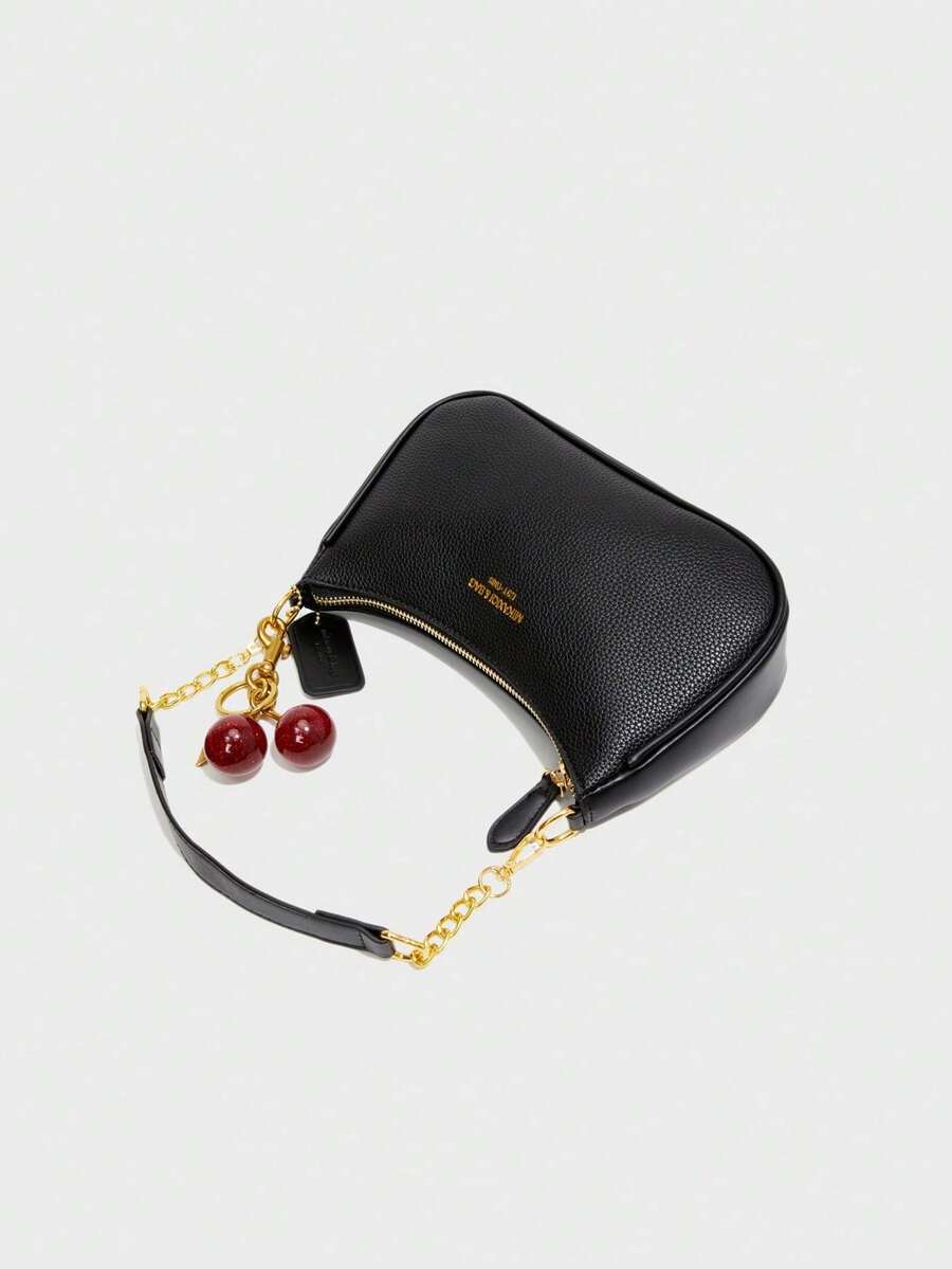 White Ladies' Shoulder Bag Made Of PU Material