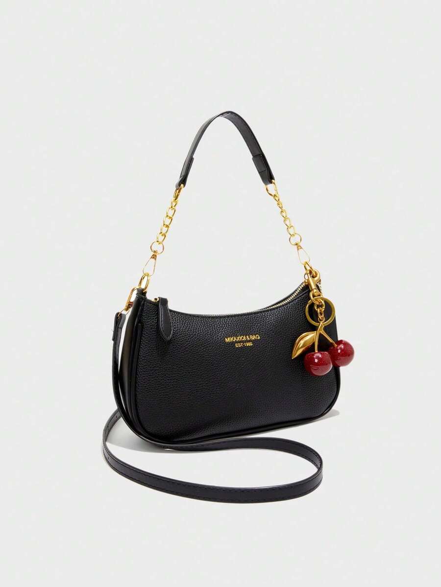 White Ladies' Shoulder Bag Made Of PU Material