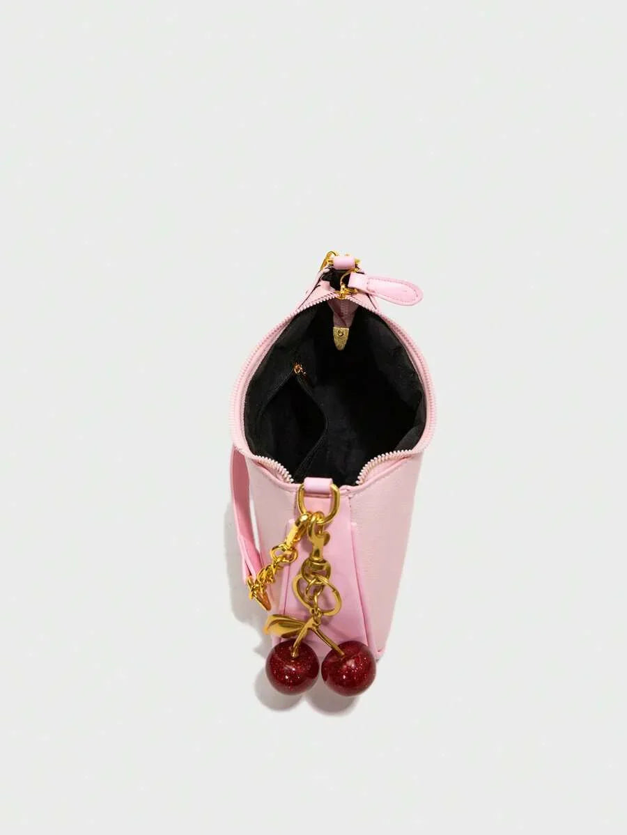 White Ladies' Shoulder Bag Made Of PU Material