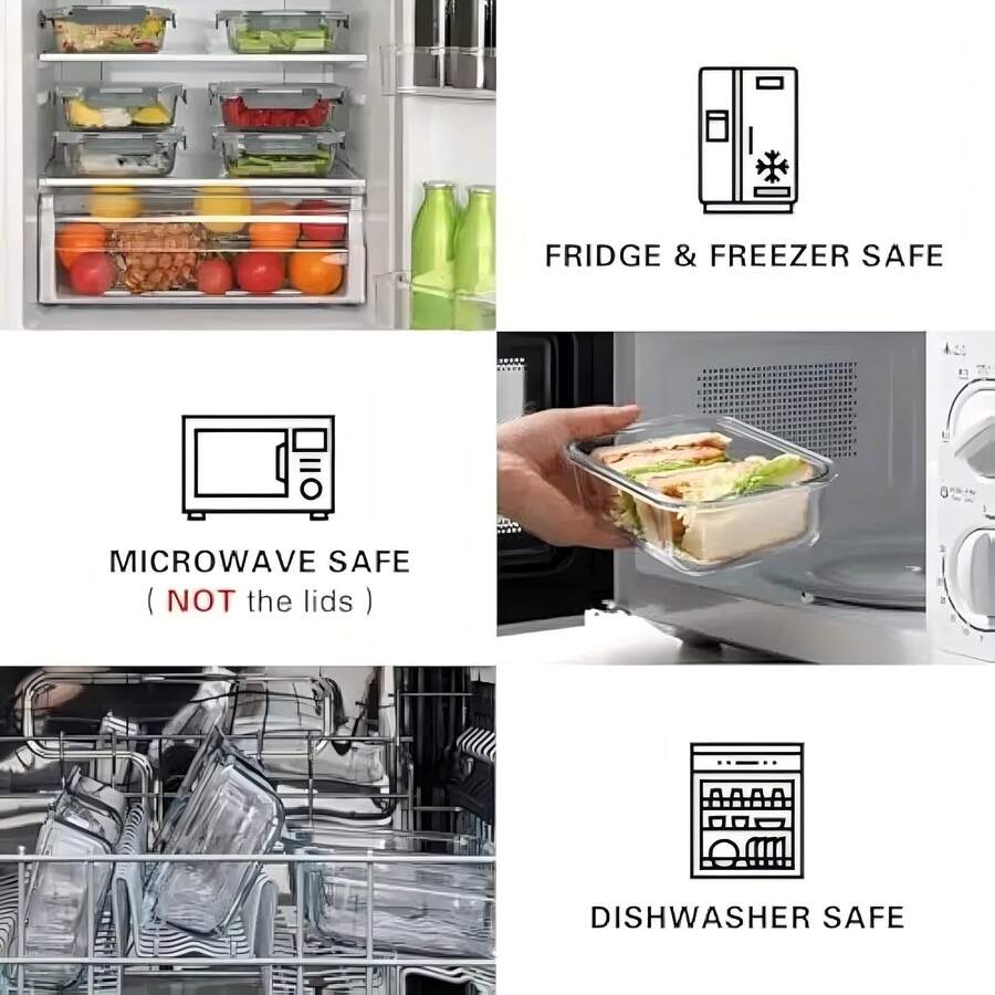 10/2pcs Set High Borosilicate Glass Food Storage