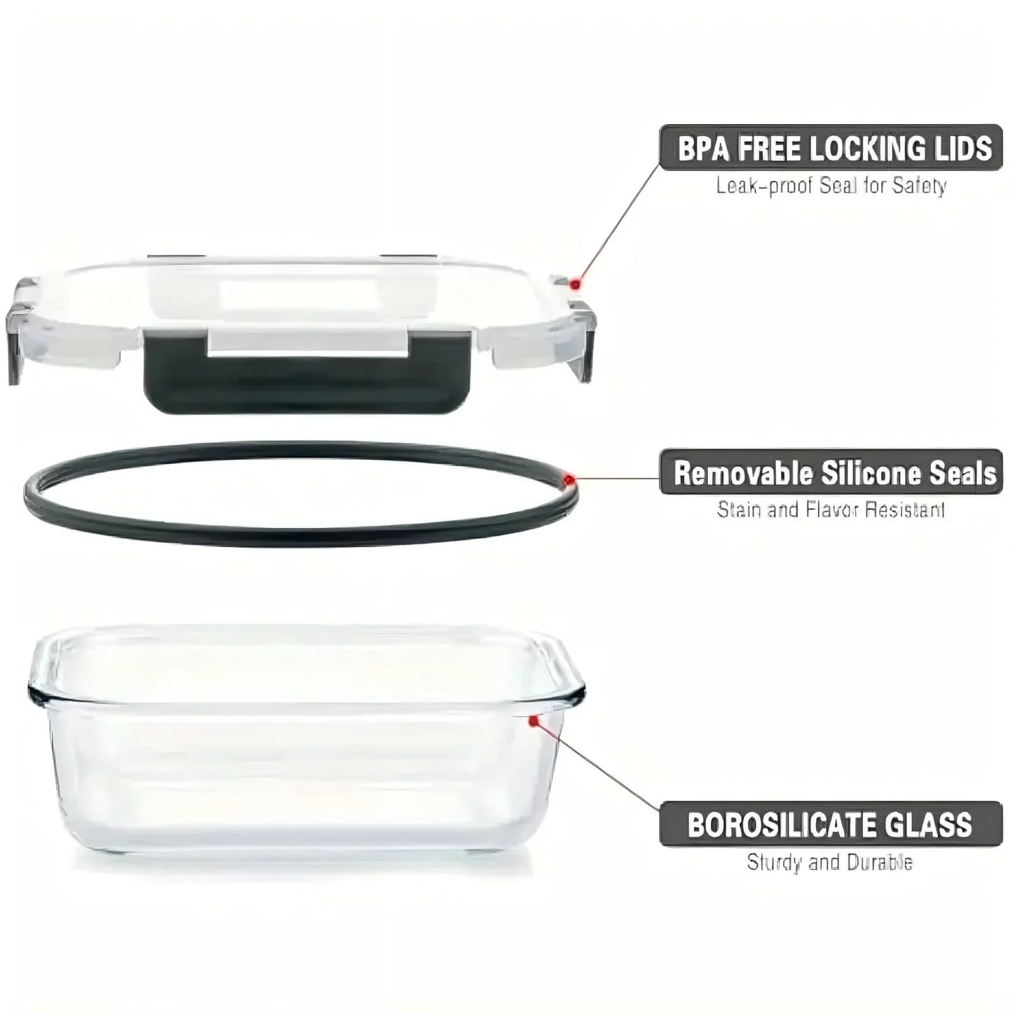 10/2pcs Set High Borosilicate Glass Food Storage