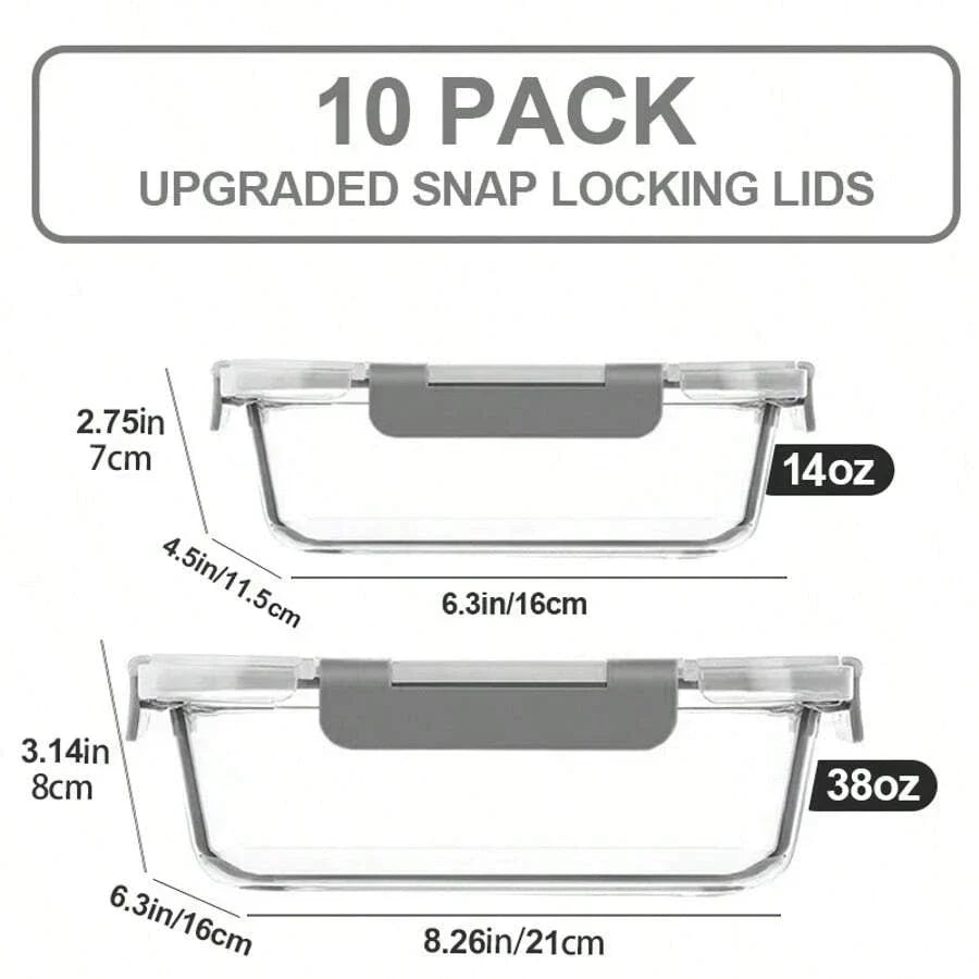 10/2pcs Set High Borosilicate Glass Food Storage