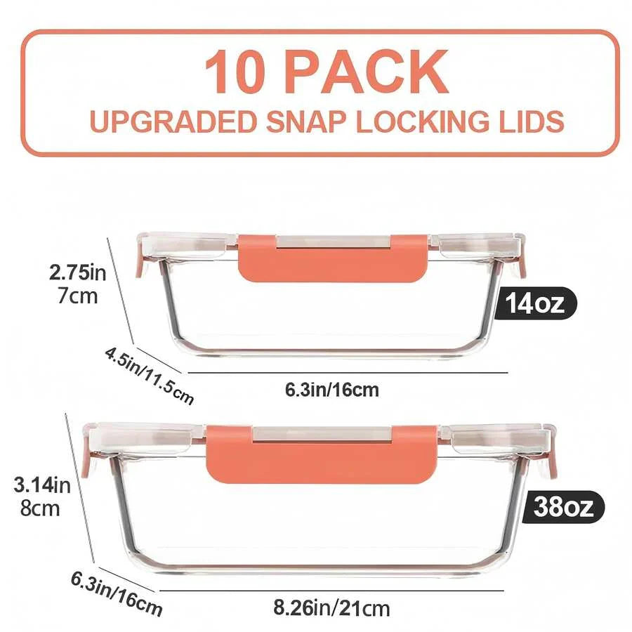 10/2pcs Set High Borosilicate Glass Food Storage