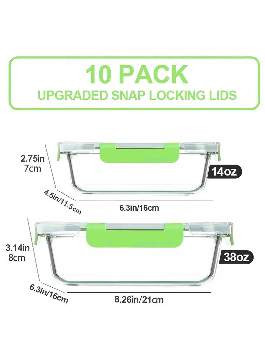 10/2pcs Set High Borosilicate Glass Food Storage